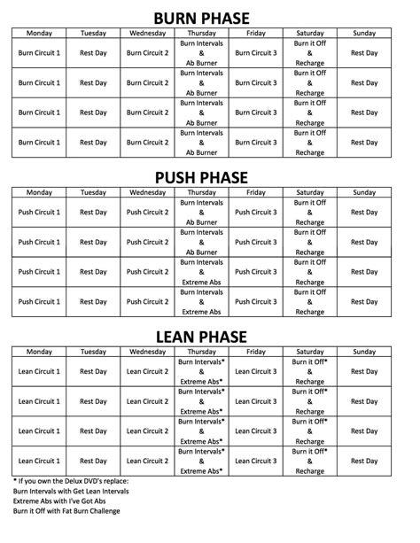 chalean extreme workout schedule|free printable p90x workout sheets.